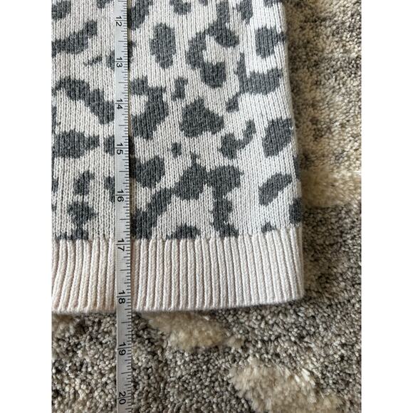 Ann Taylor The Loft 100% cotton crop top cheetah print gray cardigan women's M - Picture 6 of 8